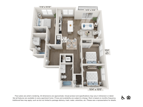 a 1 bedroom floor plan  villas at
